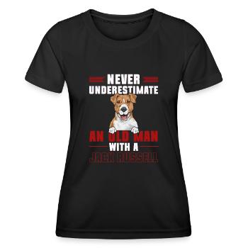 Jack Russell Terrier - T-shirt sport Femme - noir - Devant - AI Model Female 172 light (172cm)
