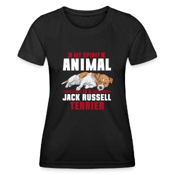 Jack Russell Terrier - Women's Functional T-Shirt - black - Front - AI Model Female 172 light (172cm)