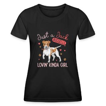 Jack Russell Terrier - T-shirt sport Femme - noir - Devant - AI Model Female 172 light (172cm)