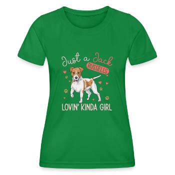 Jack Russell Terrier - T-shirt sport Femme - vert - Devant - AI Model Female 172 dark (172cm)