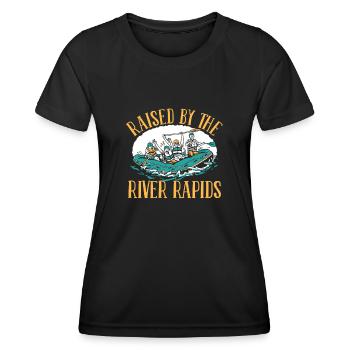 Rafting Erzogen Wildwasser Rafting - Frauen Funktions-T-Shirt - Schwarz - Vorne - AI Model Female 172 light (172cm)