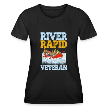 Rafting Veteran Wildwasser Rafting - Frauen Funktions-T-Shirt - Schwarz - Vorne - AI Model Female 172 light (172cm)