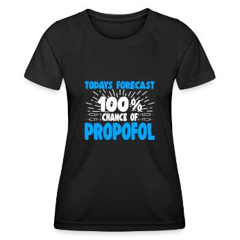 Prévision d’aujourd’hui 100% de chances de propofol SRNAs - T-shirt sport Femme - noir - Devant - AI Model Female 172 light (172cm)