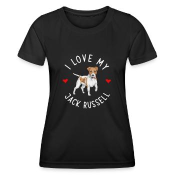 Jack Russell Terrier - Women's Functional T-Shirt - black - Front - AI Model Female 172 light (172cm)