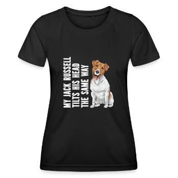 Jack Russell Terrier - Frauen Funktions-T-Shirt - Schwarz - Vorne - AI Model Female 172 light (172cm)