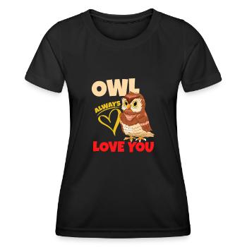 Hibou t’aime toujours Amoureux des oiseaux Enchantements nocturnes - T-shirt sport Femme - noir - Devant - AI Model Female 172 light (172cm)