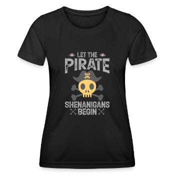 Piraten - Spielereien Crossbones Freebooter - Women's Functional T-Shirt - black - Front - AI Model Female 172 light (172cm)