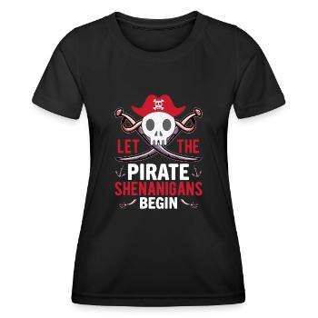Piraten - Spielereien Crossbones Freebooter - Frauen Funktions-T-Shirt - Schwarz - Vorne - AI Model Female 172 light (172cm)