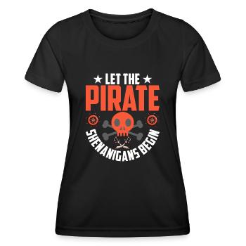 Piraten - Spielereien Crossbones Freebooter - Frauen Funktions-T-Shirt - Schwarz - Vorne - AI Model Female 172 light (172cm)