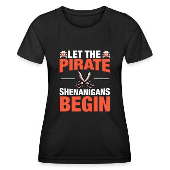 Piraten - Spielereien Crossbones Freebooter - Frauen Funktions-T-Shirt - Schwarz - Vorne - AI Model Female 172 light (172cm)