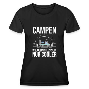 Wohnmobil Wohnwagen Camping Camper - Frauen Funktions-T-Shirt - Schwarz - Vorne - AI Model Female 172 light (172cm)