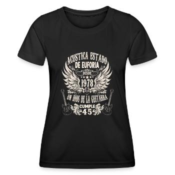 guitar fan musician guitarists birthday 1978 - Frauen Funktions-T-Shirt - Schwarz - Vorne - AI Model Female 172 light (172cm)