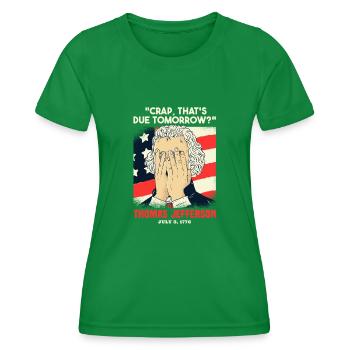 Independence Day Thomas Jefferson July 4 - Women's Functional T-Shirt - kelly green - Front - AI Model Female 172 dark (172cm)
