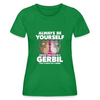 Gerbil Mouse Gift - Women's Functional T-Shirt - kelly green - Front - AI Model Female 172 dark (172cm)