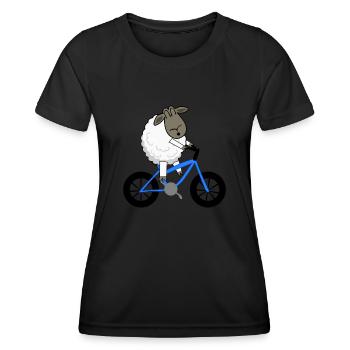 Moutons à vélo - T-shirt sport Femme - noir - Devant - AI Model Female 172 light (172cm)