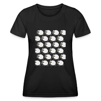 Moutons Moutons - T-shirt sport Femme - noir - Devant - AI Model Female 172 light (172cm)