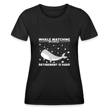 Whale Watching Because Retirement Is Hard Aquarist - Frauen Funktions-T-Shirt - Schwarz - Vorne - AI Model Female 172 light (172cm)