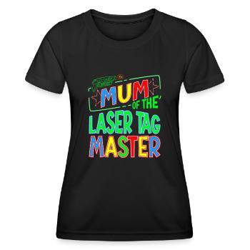 Mum Mom Of the Laser Tag Birthday Boy Master - Frauen Funktions-T-Shirt - Schwarz - Vorne - AI Model Female 172 light (172cm)