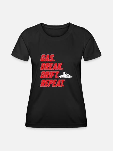 Go Kart Racing Karting Karting - T-shirt sport Femme - noir