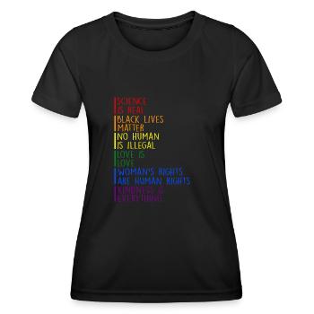 La science de la Gay Pride est une vraie Black Lives Matter - T-shirt sport Femme - noir - Devant - AI Model Female 172 light (172cm)