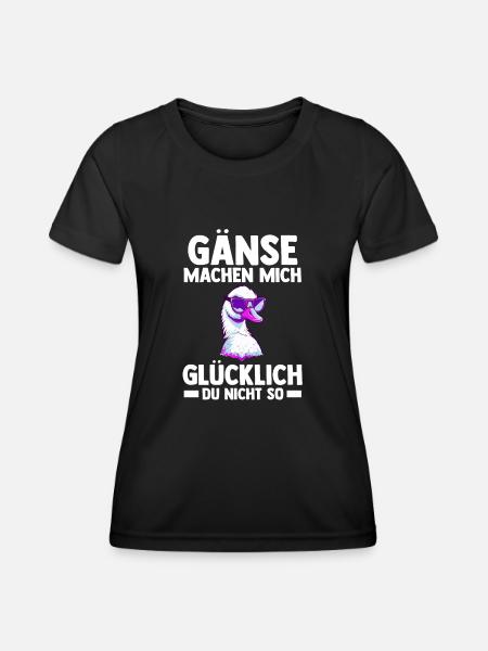 Gans Gänse - Frauen Funktions-T-Shirt - Schwarz
