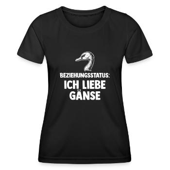 Beziehungsstatus Gans Gänse - Frauen Funktions-T-Shirt - Schwarz - Vorne - AI Model Female 172 light (172cm)