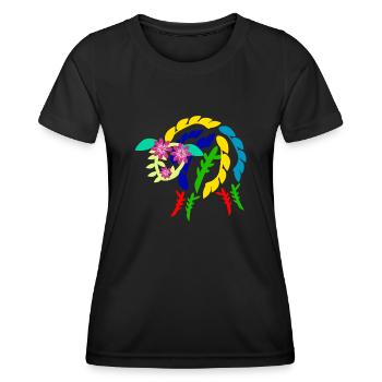 Schaf aus Blumen Schafe - Frauen Funktions-T-Shirt - Schwarz - Vorne - AI Model Female 172 light (172cm)