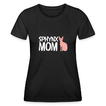 Sphynx Maman Chat Sans Poils Propriétaire de Chat - T-shirt sport Femme - noir - Devant - AI Model Female 172 light (172cm)