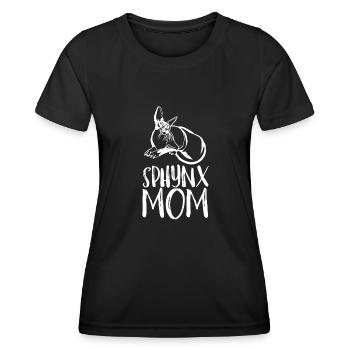 Sphynx Maman Chat Sans Poils Propriétaire de Chat - T-shirt sport Femme - noir - Devant - AI Model Female 172 light (172cm)