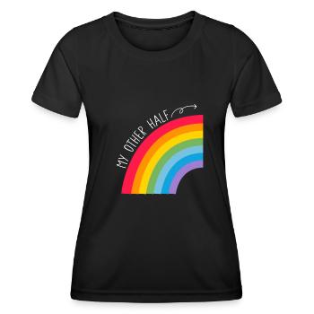 Mon autre couple à moitié gay Rainbow Pride Cool LGBT - T-shirt sport Femme - noir - Devant - AI Model Female 172 light (172cm)