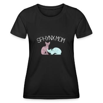 Sphynx Maman Chat Sans Poils Propriétaire de Chat - T-shirt sport Femme - noir - Devant - AI Model Female 172 light (172cm)