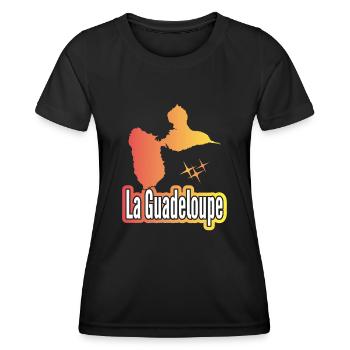 Belle idee cadeau carte de la guadeloupe 971 gwada - T-shirt sport Femme - noir - Devant - AI Model Female 172 light (172cm)