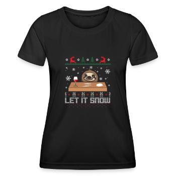 Let it snow Sloth Ugly Sweater - T-shirt sport Femme - noir - Devant - AI Model Female 172 light (172cm)