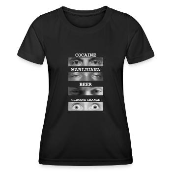 Les yeux rivés sur le changement climatique - T-shirt sport Femme - noir - Devant - AI Model Female 172 light (172cm)