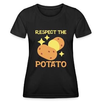Funny Root Vegetable Potato Pun - Women's Functional T-Shirt - black - Front - AI Model Female 172 light (172cm)