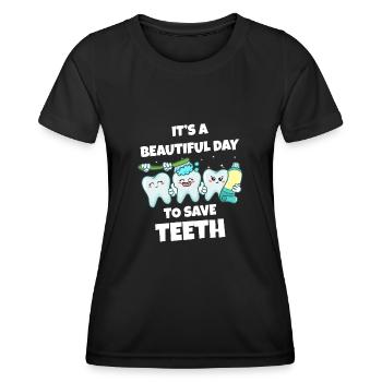 Zahn Zähne Zahnarzt Zahnmedizinische Angestellte - Frauen Funktions-T-Shirt - Schwarz - Vorne - AI Model Female 172 light (172cm)