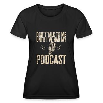 Podcasteur Podcast - T-shirt sport Femme - noir - Devant - AI Model Female 172 light (172cm)