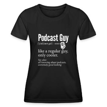 Podcasteur Podcast - T-shirt sport Femme - noir - Devant - AI Model Female 172 light (172cm)