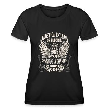 guitar fan musician guitarists birthday 1985 - Frauen Funktions-T-Shirt - Schwarz - Vorne - AI Model Female 172 light (172cm)