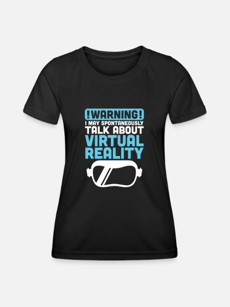 Virtual Reality VR Geschenk - Frauen Funktions-T-Shirt - Schwarz