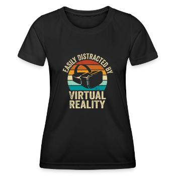 Virtual Reality VR Geschenk - Frauen Funktions-T-Shirt - Schwarz - Vorne - AI Model Female 172 light (172cm)
