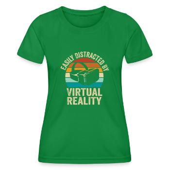 Virtual Reality VR Gift - Women's Functional T-Shirt - kelly green - Front - AI Model Female 172 dark (172cm)