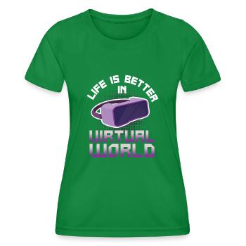 Virtual Reality VR Geschenk - Frauen Funktions-T-Shirt - Kelly Green - Vorne - AI Model Female 172 dark (172cm)