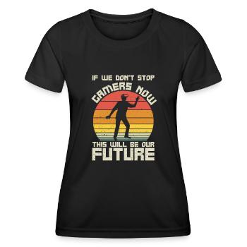 Virtual Reality VR Geschenk - Frauen Funktions-T-Shirt - Schwarz - Vorne - AI Model Female 172 light (172cm)