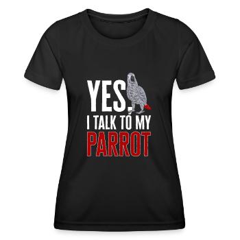 Graupapagei African Grey Parrot Papagei - Women's Functional T-Shirt - black - Front - AI Model Female 172 light (172cm)