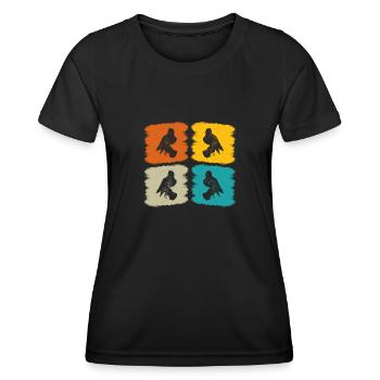 Fauconnerie Oiseau Faucon Chasse Fauconnier - T-shirt sport Femme - noir - Devant - AI Model Female 172 light (172cm)