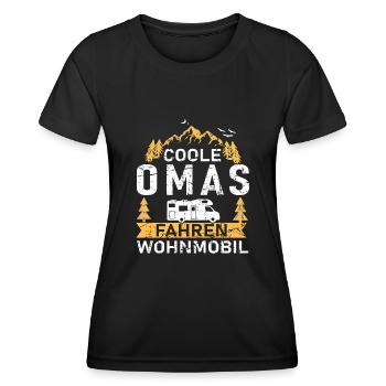 Coole Omas fahren Wohnmobil - Frauen Funktions-T-Shirt - Schwarz - Vorne - AI Model Female 172 light (172cm)