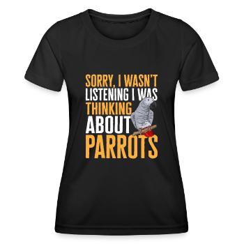 Graupapagei African Grey Parrot Papagei - Women's Functional T-Shirt - black - Front - AI Model Female 172 light (172cm)