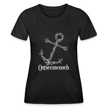 Ostseeküste Ostseemensch Möwen Ostsee - Frauen Funktions-T-Shirt - Schwarz - Vorne - AI Model Female 172 light (172cm)