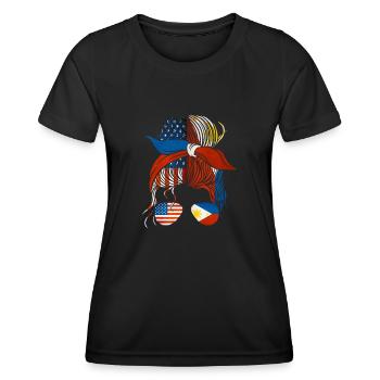 Philippinisch-amerikanische Freundschaft - Frauen Funktions-T-Shirt - Schwarz - Vorne - AI Model Female 172 light (172cm)